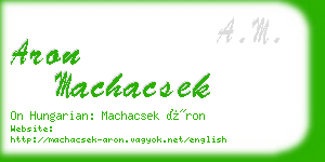 aron machacsek business card